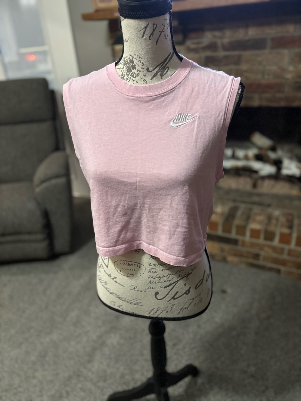 Nike Light Pink Cropped Muscle Tank